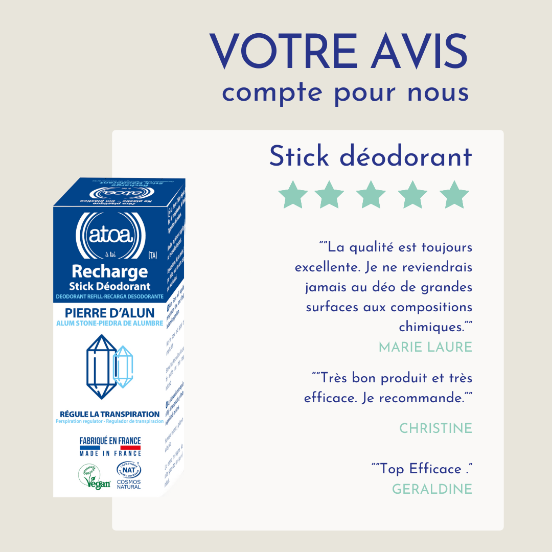 ATOA - Recharge Stick 100g certifié COSMOS NAT