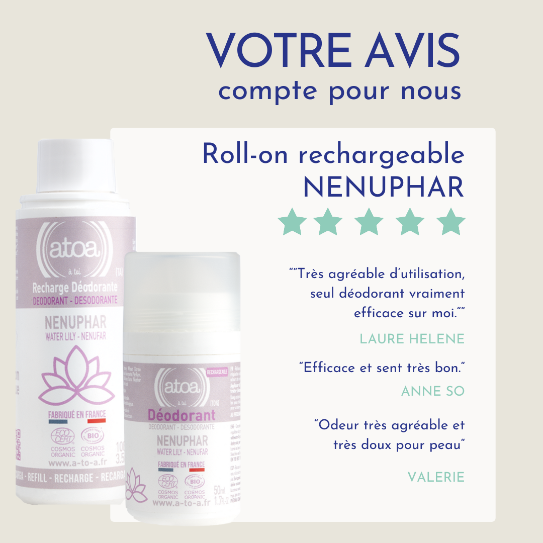 ATOA - RECHARGE Roll on déodorant Nénuphar - COSMOS ORGANIC