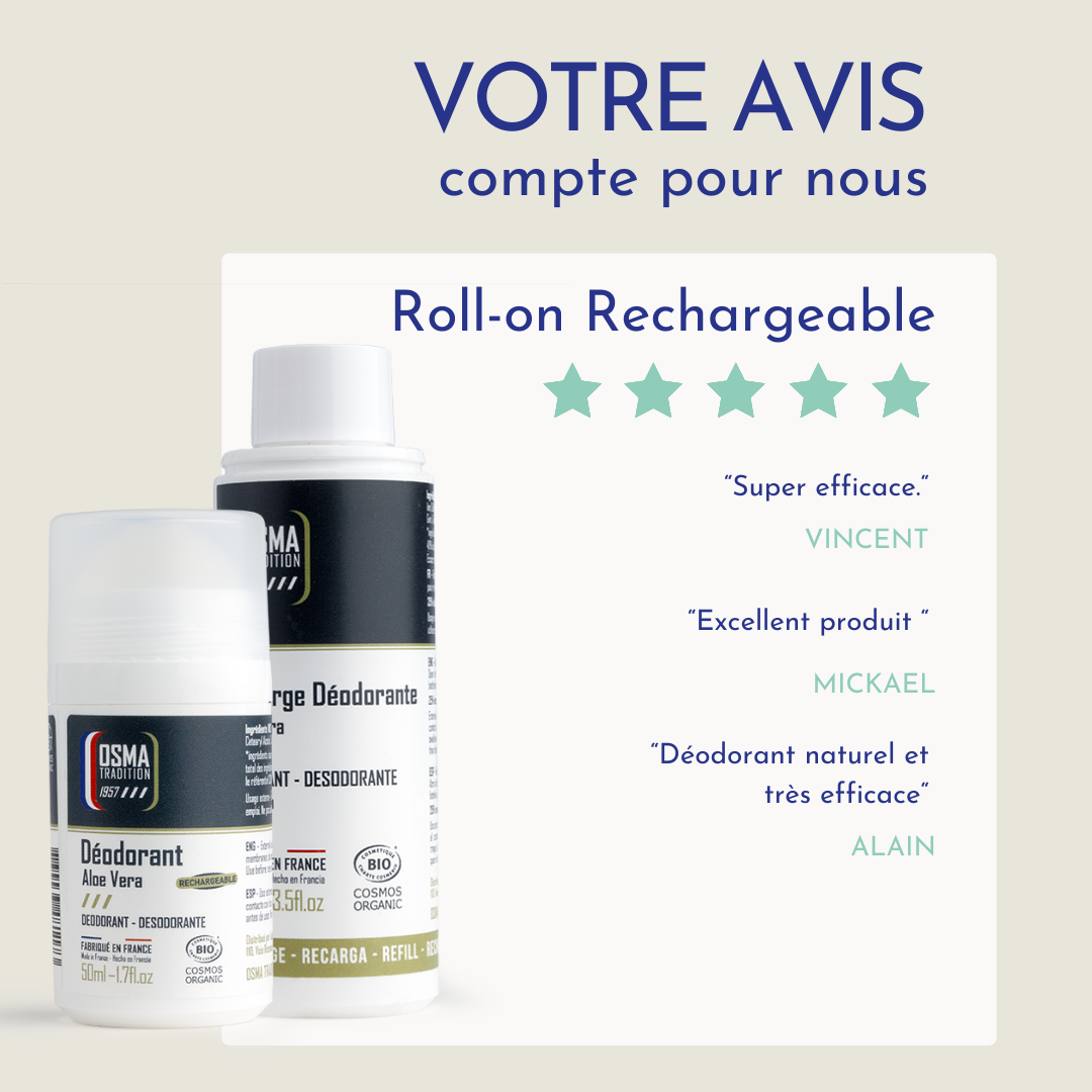 OSMA TRADITION - RECHARGE Roll on déodorant Rechargeable certifié COSMOS ORGANIC