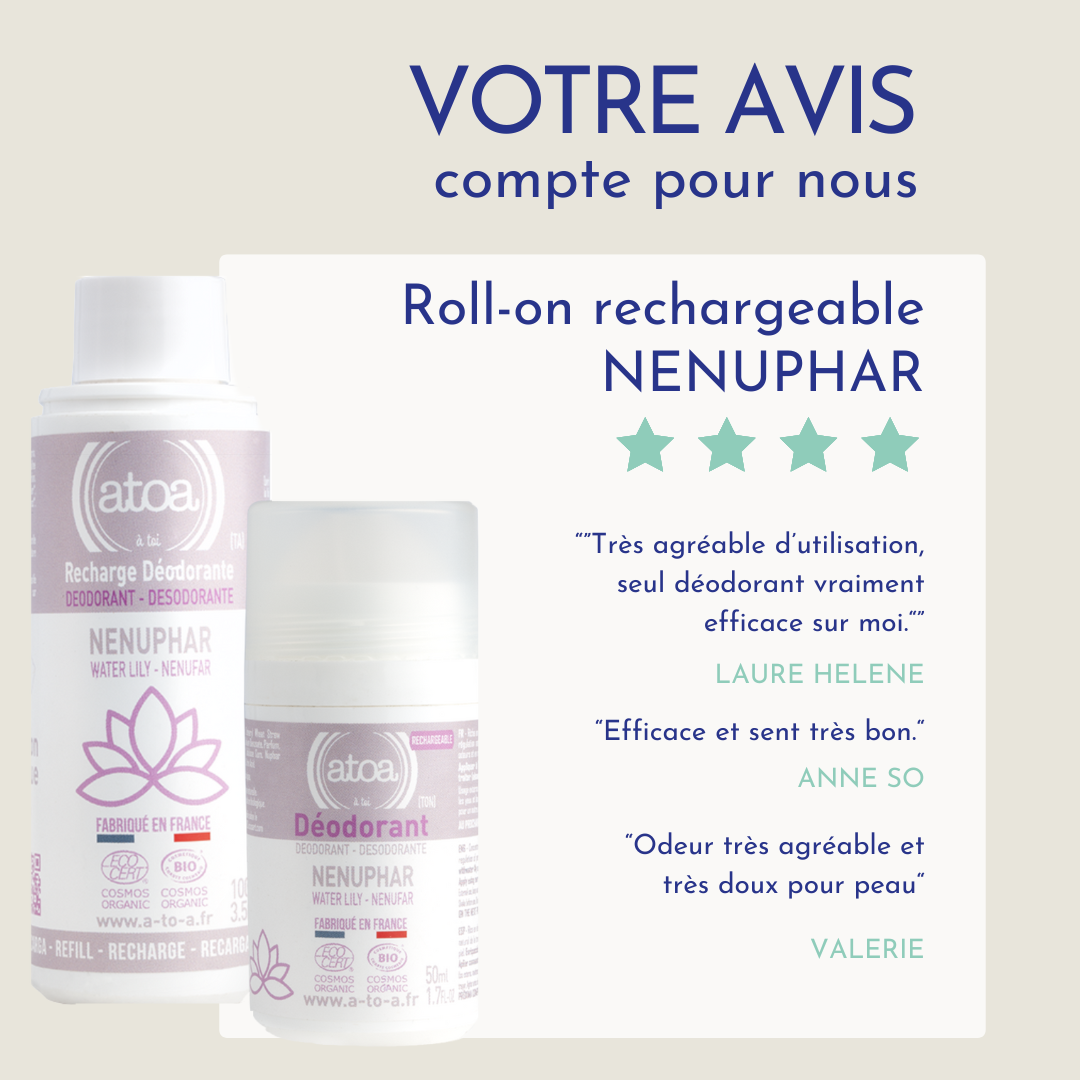 ATOA - RECHARGE Roll on déodorant Nénuphar - COSMOS ORGANIC