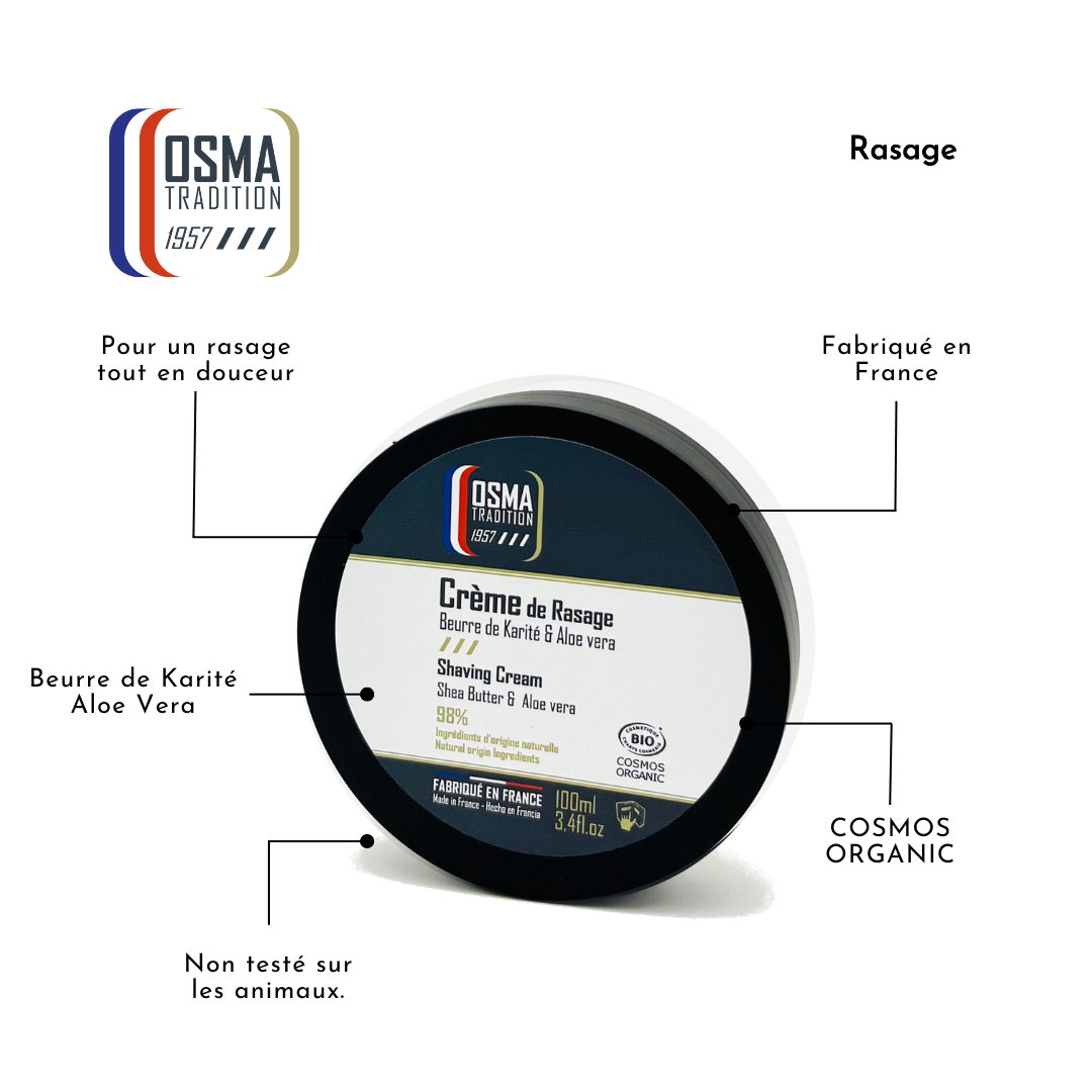 OSMA TRADITION - Crème de Rasage certifiée COSMOS ORGANIC