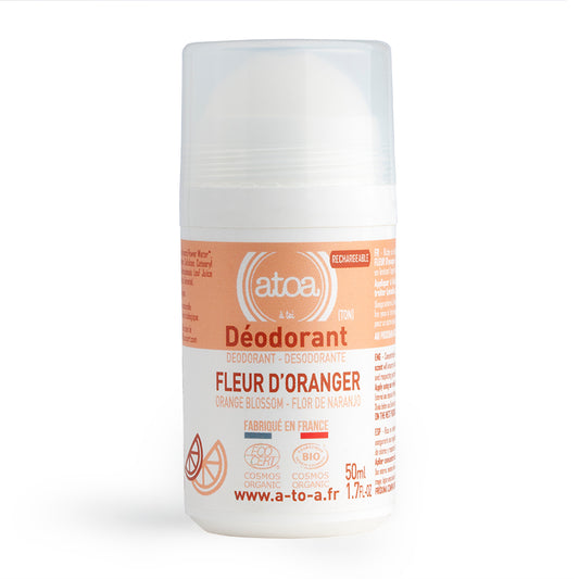 ATOA - Roll on déodorant Fleur d'Oranger - COSMOS ORGANIC - RECHARGEABLE