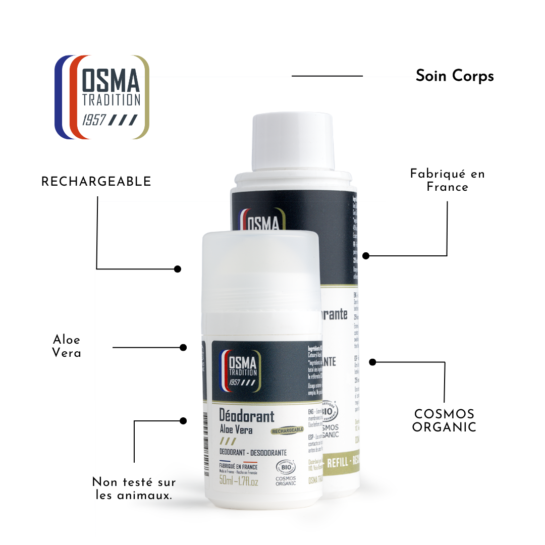OSMA TRADITION - RECHARGE Roll on déodorant Rechargeable certifié COSMOS ORGANIC