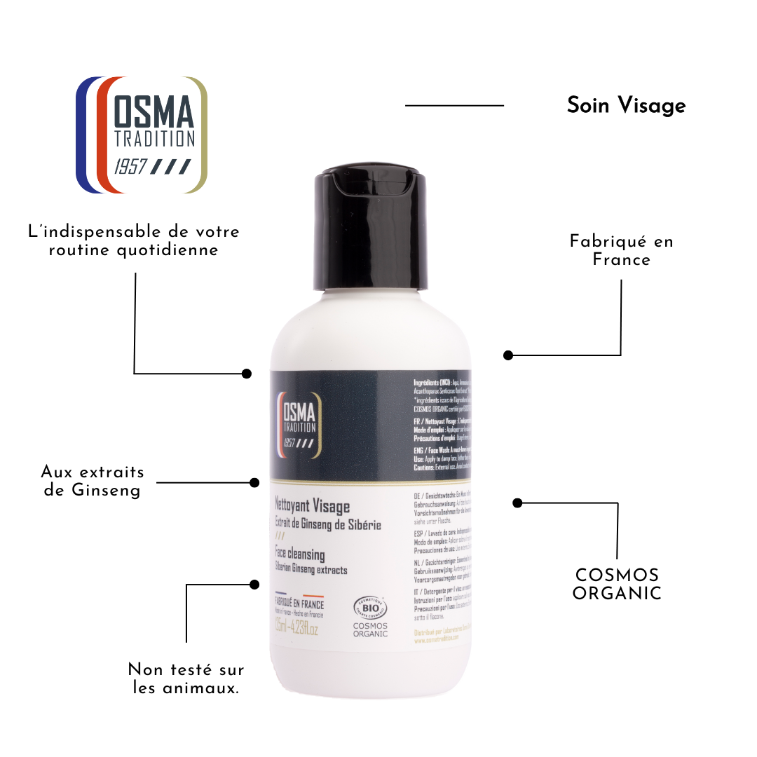 OSMA TRADITION - Gel Nettoyant Visage certifié COSMOS ORGANIC