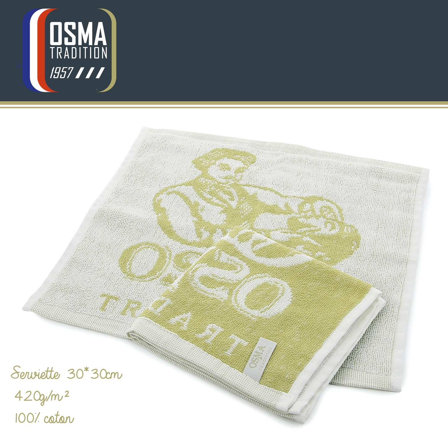 OSMA TRADITION - Serviette de rasage 30*30cm