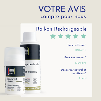 OSMA TRADITION - RECHARGE Roll on déodorant Rechargeable certifié COSMOS ORGANIC