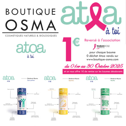 ATOA - Déodorant Baume Menthe certifié COSMOS NATURAL