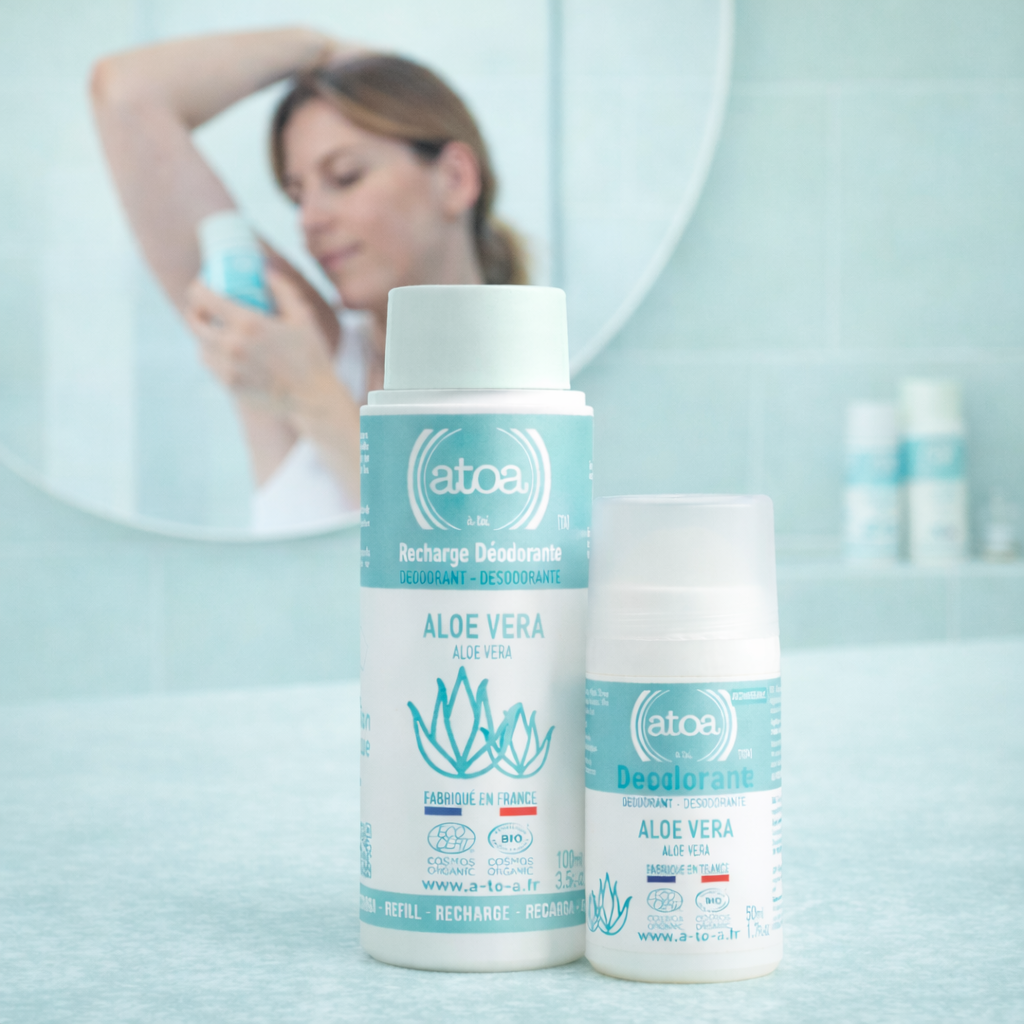 ATOA - Roll on déodorant Aloe Vera - COSMOS ORGANIC - RECHARGEABLE