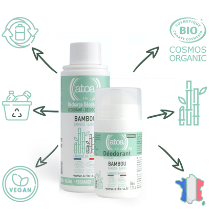 ATOA - Lot Roll-on + Recharge déodorant Bambou - COSMOS ORGANIC