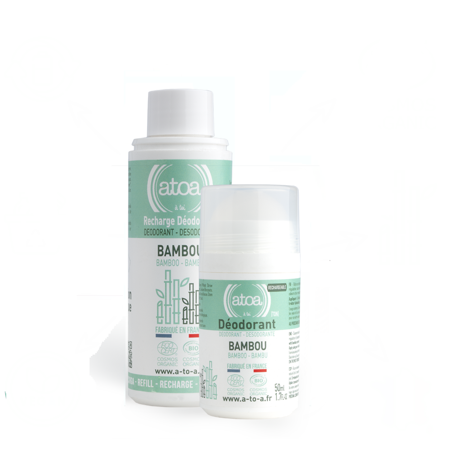 ATOA - Lot Roll-on + Recharge déodorant Bambou - COSMOS ORGANIC