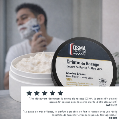 OSMA TRADITION - Crème de Rasage - MENTHE - certifiée COSMOS ORGANIC