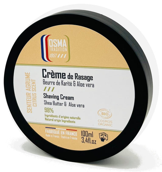 OSMA TRADITION - Crème de Rasage - AGRUMES - certifiée COSMOS ORGANIC