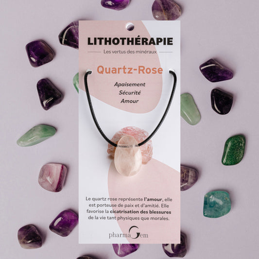 LITHOTHERAPIE - Collier Quartz Rose