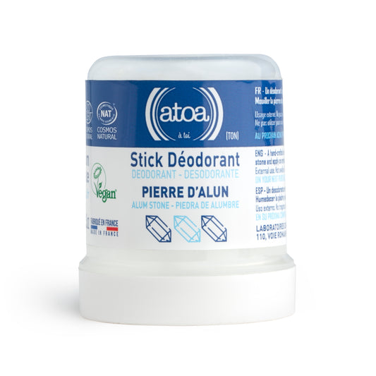 ATOA - Stick déodorant Pierre d'alun certifié COSMOS NAT
