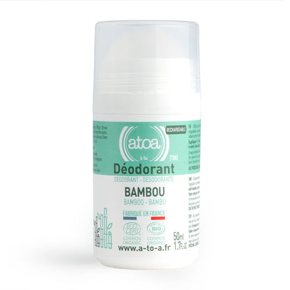 ATOA - Roll on déodorant Bambou - COSMOS ORGANIC - RECHARGEABLE