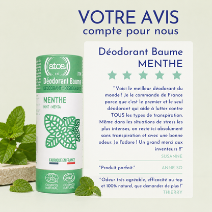 ATOA - Déodorant Baume Menthe certifié COSMOS NATURAL