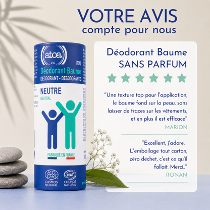 ATOA - Déodorant Baume Sans Parfum certifié COSMOS NATURAL