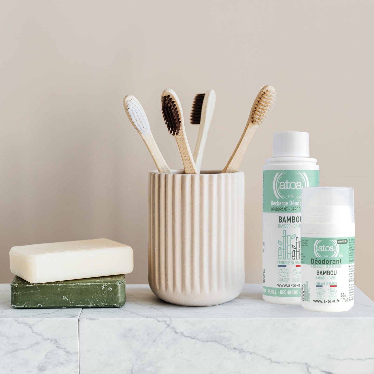 ATOA - Roll on déodorant Bambou - COSMOS ORGANIC - RECHARGEABLE