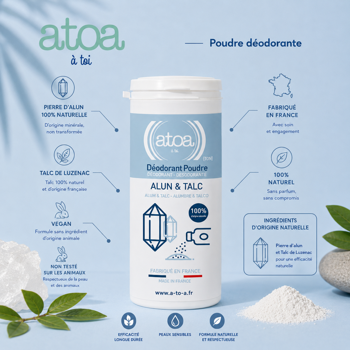 ATOA - Poudre déodorante