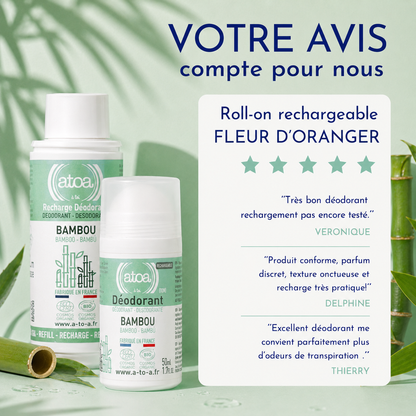 ATOA - RECHARGE Roll on déodorant Bambou - COSMOS ORGANIC