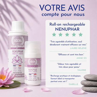 ATOA - RECHARGE Roll on déodorant Nénuphar - COSMOS ORGANIC