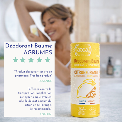 ATOA - Déodorant Baume Agrumes certifié COSMOS NATURAL