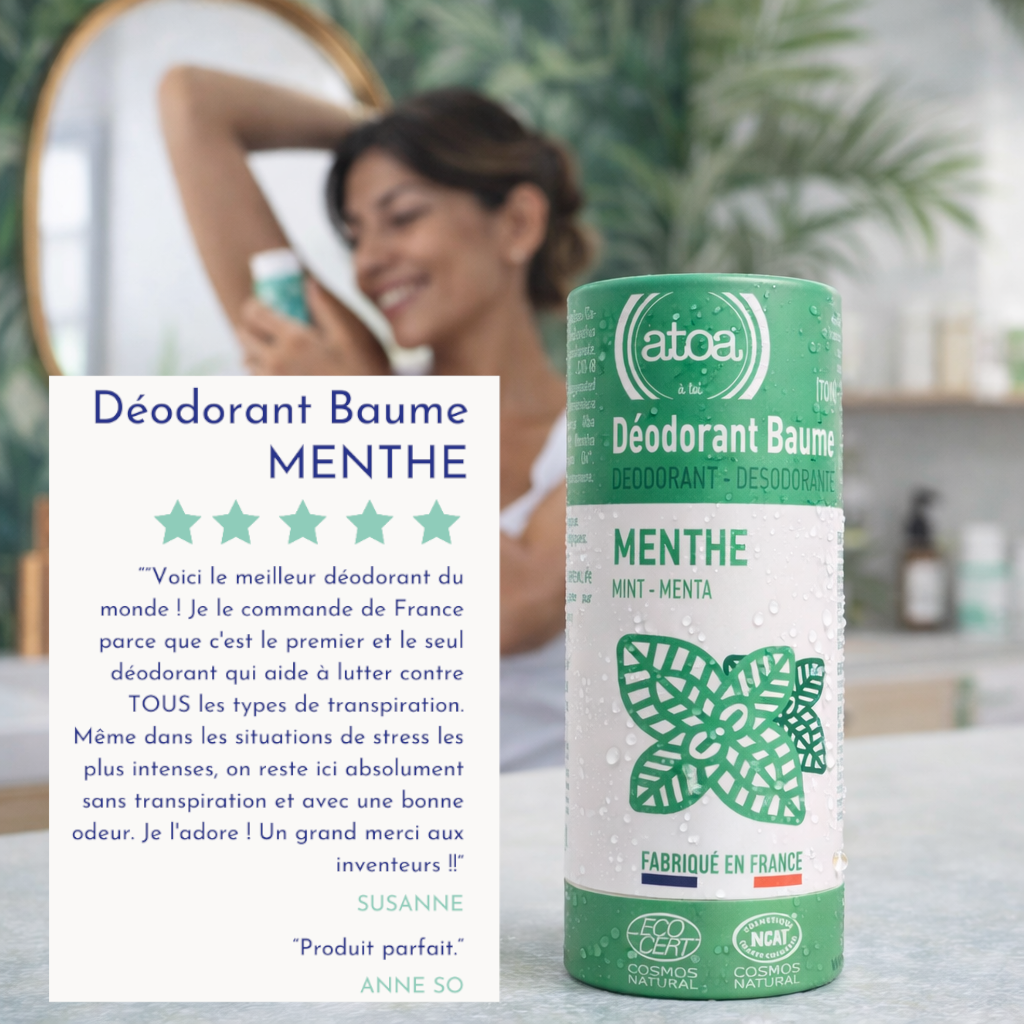 ATOA - Déodorant Baume Menthe certifié COSMOS NATURAL
