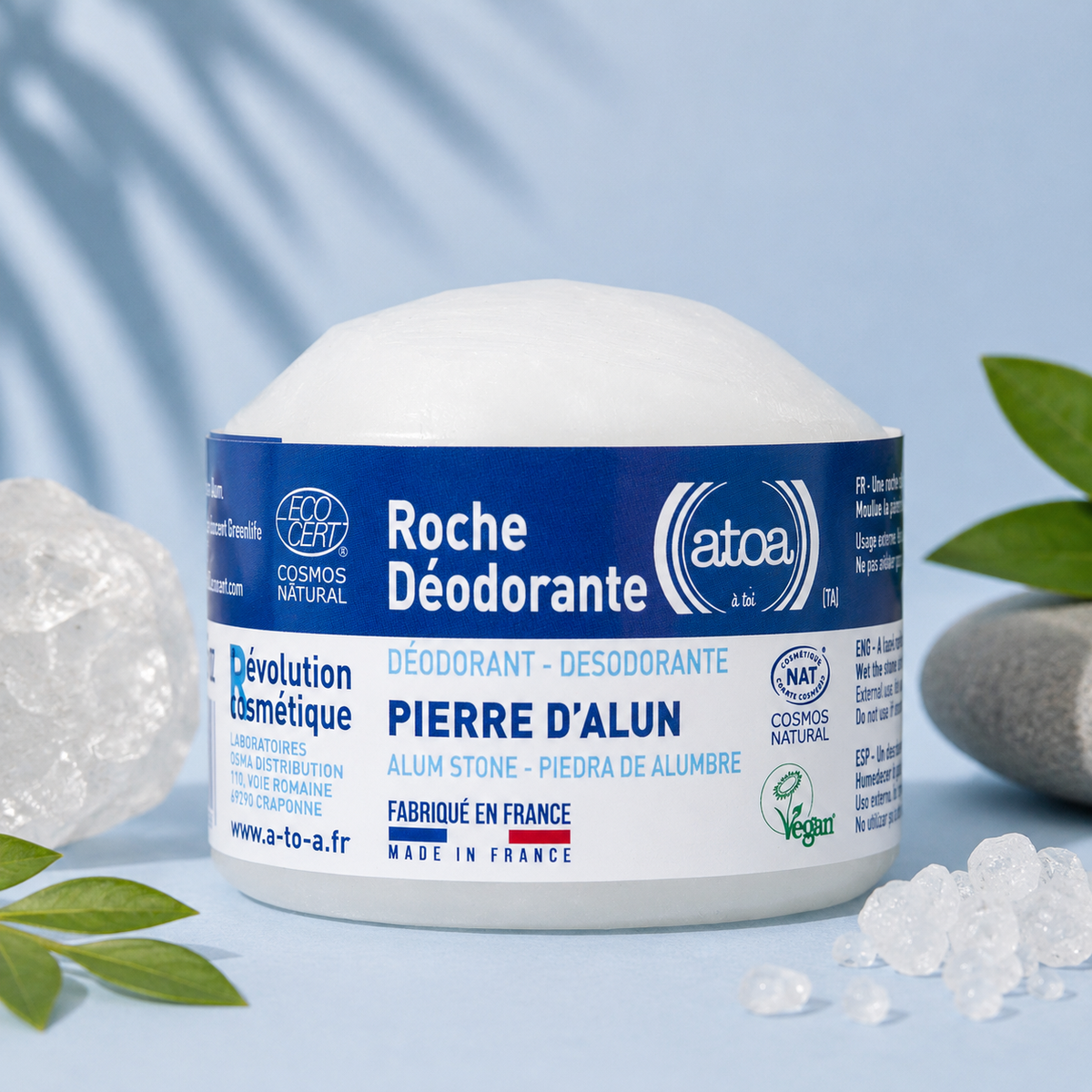 ATOA - Bloc déodorant certifié COSMOS NAT -150g