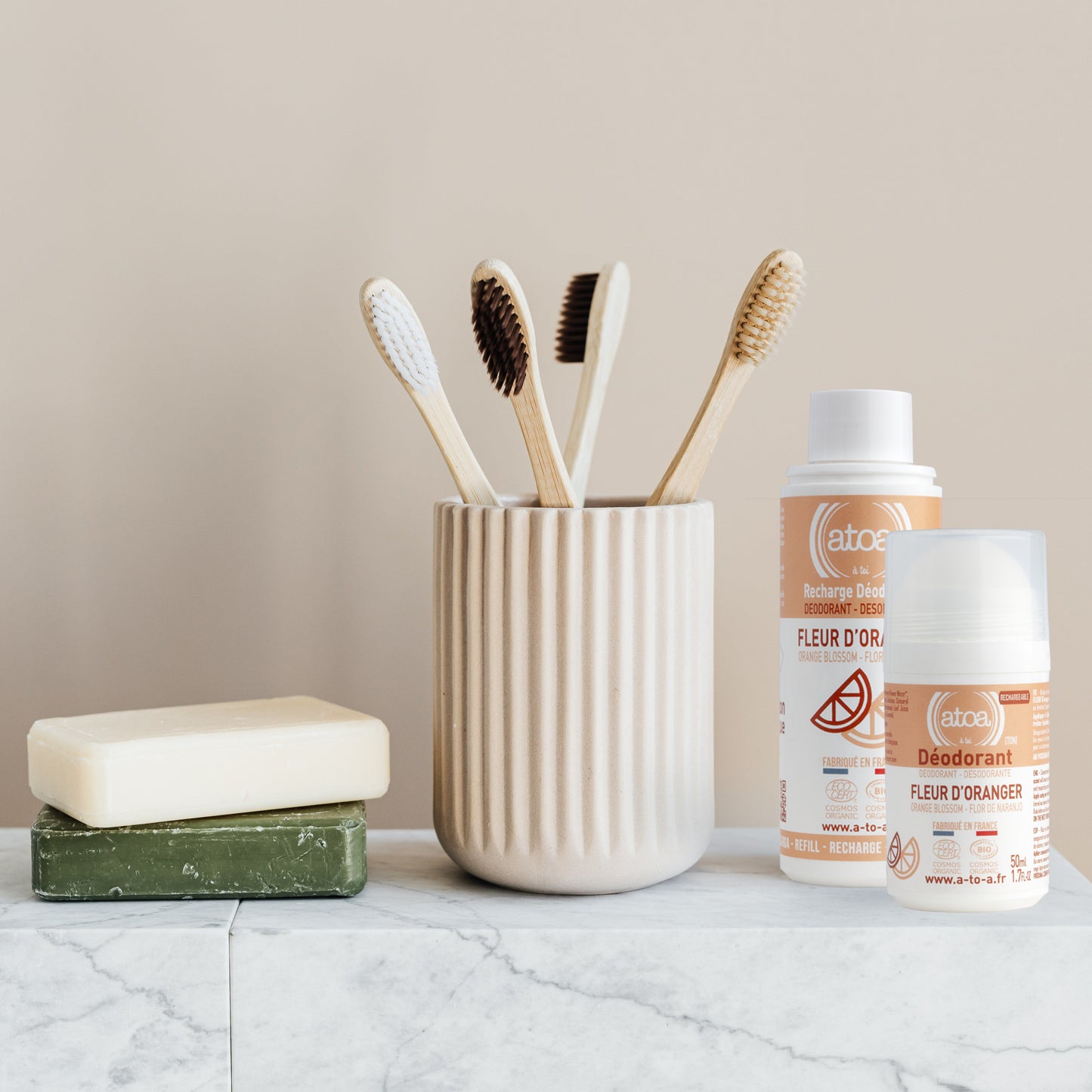 ATOA - Roll on déodorant Fleur d'Oranger - COSMOS ORGANIC - RECHARGEABLE