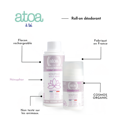 ATOA - Lot Roll-on + Recharge déodorant Nénuphar - COSMOS ORGANIC