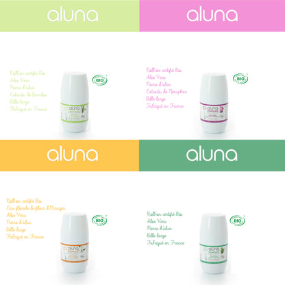 ALUNA - Roll on déodorant certifié BIO Fleur d'Oranger - Orange Dynamique - 50ml