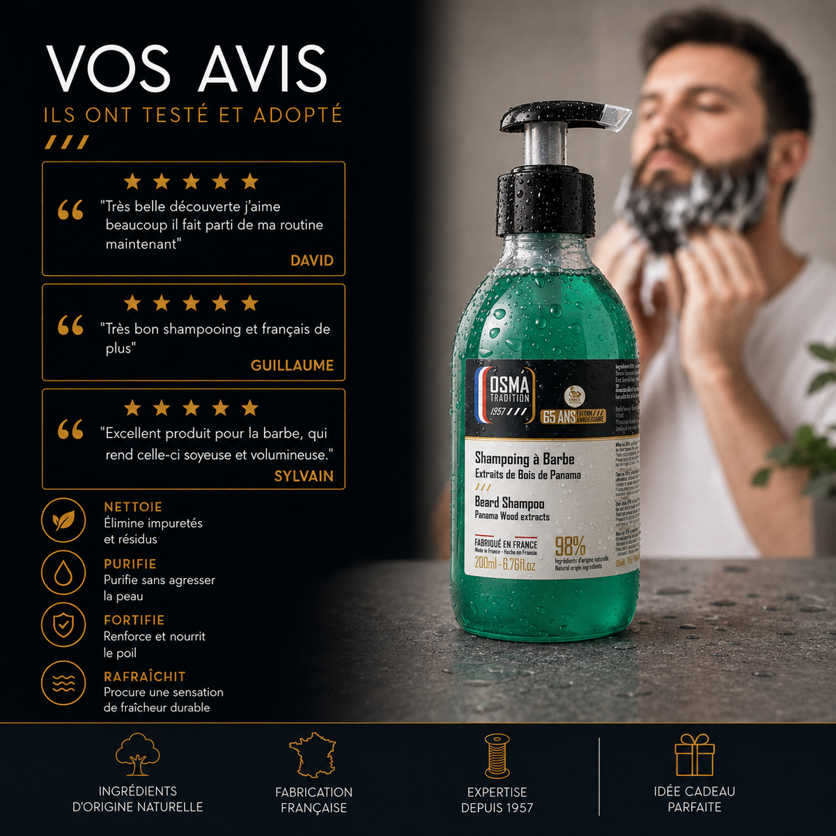 OSMA TRADITION - Shampoing à Barbe