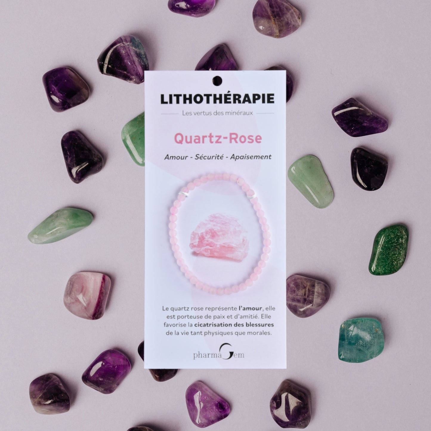 LITHOTHERAPIE - Bracelet Quartz Rose