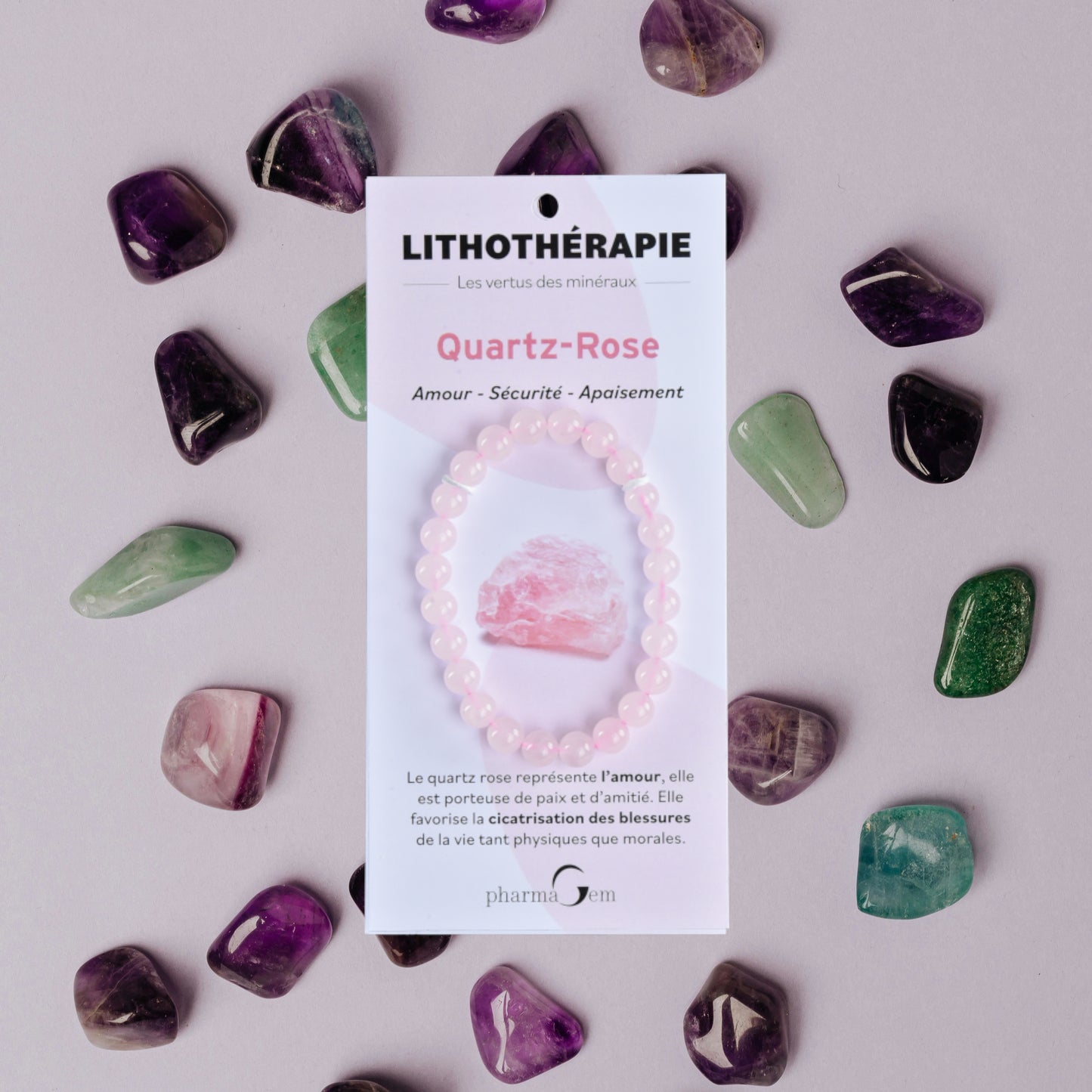 LITHOTHERAPIE - Bracelet Quartz Rose