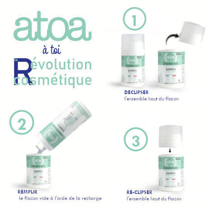 ATOA - RECHARGE Roll on déodorant Bambou - COSMOS ORGANIC