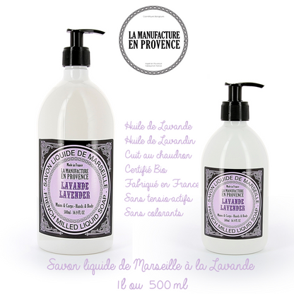 LA MANUFACTURE EN PROVENCE - Savon de Marseille Liquide certifié ECOCERT - Lavande