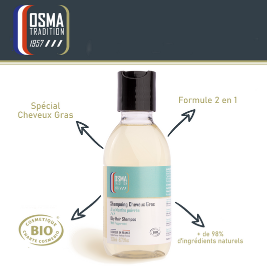 OSMA TRADITION - Shampoing Cheveux Gras certifié BIO 200ml