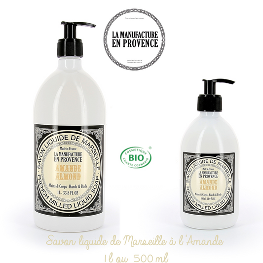 LA MANUFACTURE EN PROVENCE - Savon de Marseille Liquide certifié BIO - Amande