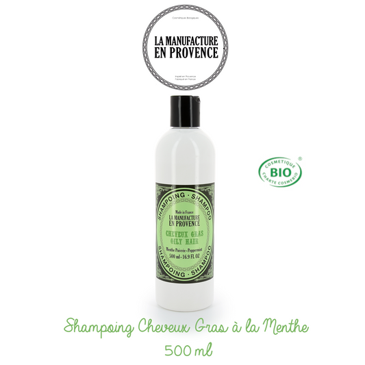 LA MANUFACTURE EN PROVENCE - Shampoing certifié BIO 500ml - Cheveux gras